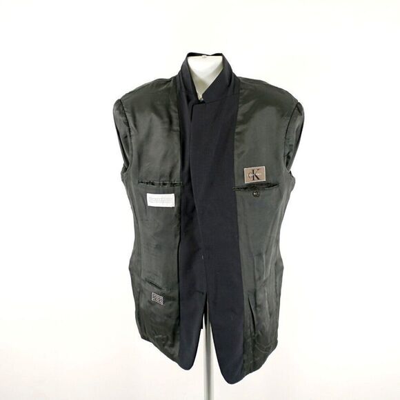 Calvin Klein Wool Blue Birdseye 3 Button Sport Coat 42R - Picture 13 of 15